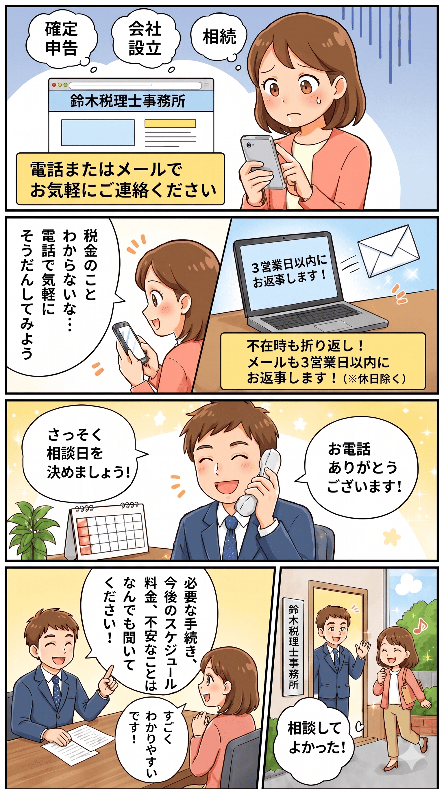 【入間市の税理士】問い合わせの流れ